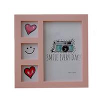 Quadro para 3 fotos 10x15 eu amo voce rosa - square Quadro para 3 fotos 10x15 eu amo voce rosa - square