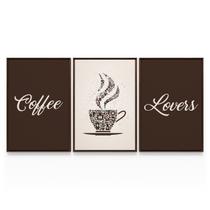 Quadro Para Área Gourmet Café Coffee Lovers Frase Cafeteria Com Moldura - Bimper