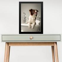 Quadro Para Banheiro Border Collie 45x34cm - com vidro