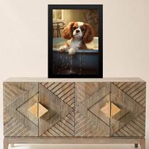 Quadro Para Banheiro Cão Charles Spaniel 24X18Cm - Com Vidro Quadro Para Banheiro Cão Charles Spaniel 24X18Cm - Com Vidro