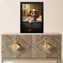 Quadro Para Banheiro Cão Charles Spaniel 33x24cm - com vidro Quadro Para Banheiro Cão Charles Spaniel 33x24cm - com vidro