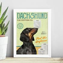 Quadro Para Banheiro Dachshund 24x18cm - com vidro