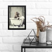 Quadro Para Banheiro Macaquinho No Banho 45x34cm - com vidro