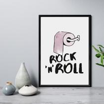 Quadro Para Banheiro Rock N Roll 45X34Cm - Com Vidro Quadro Para Banheiro Rock N Roll 45X34Cm - Com Vidro