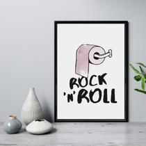 Quadro Para Banheiro Rock N Roll 45X34Cm - Com Vidro