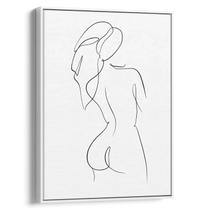Quadro Para Banheiro - Sensualidade Feminina em Linhas Minimalistas