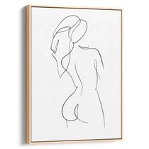 Quadro Para Banheiro - Sensualidade Feminina em Linhas Minimalistas