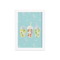 Quadro para Cozinha Bebidas Tropicais Moldura Branca 22x32cm Quadro para Cozinha Bebidas Tropicais Moldura Branca 22x32cm