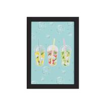 Quadro para Cozinha Bebidas Tropicais Moldura Preta 33x43cm