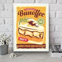 Quadro Para Cozinha Bolo Banoffee 24x18cm - com vidro Quadro Para Cozinha Bolo Banoffee 24x18cm - com vidro