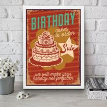 Quadro Para Cozinha Bolo De Aniversário 24x18cm