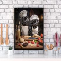 Quadro Para Cozinha Cães Raça Pug 24x18cm Quadro Para Cozinha Cães Raça Pug 24x18cm