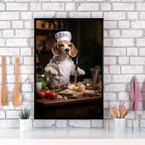 Quadro Para Cozinha Cão Raça Beagle 45x34cm - com vidro