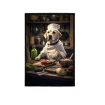 Quadro Para Cozinha Cão Raça Labrador 33X24Cm - Com Vidro
