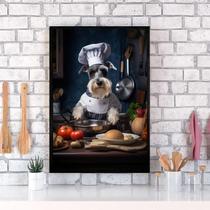 Quadro Para Cozinha Cão Schnauzer 24X18Cm - Com Vidro