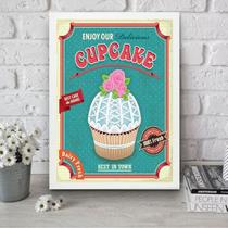 Quadro Para Cozinha Cupcake 45x34cm - com vidro Quadro Para Cozinha Cupcake 45x34cm - com vidro
