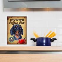 Quadro Para Cozinha Dachshund Xícara Café 24x18cm - com vidro