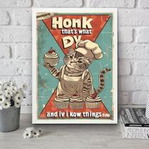 Quadro Para Cozinha Gatinho Cupcake 24X18Cm - Com Vidro