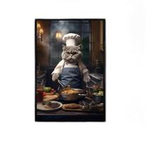 Quadro Para Cozinha Gato Cozinheiro 24X18Cm