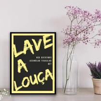 Quadro Para Cozinha Lave A Louça 24X18Cm