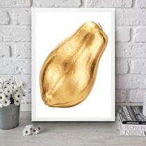 Quadro Para Cozinha Mamão Dourado 24x18cm Quadro Para Cozinha Mamão Dourado 24x18cm
