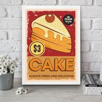 Quadro Para Cozinha Vintage - Bolo 24x18cm