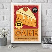 Quadro Para Cozinha Vintage - Bolo 45X34Cm