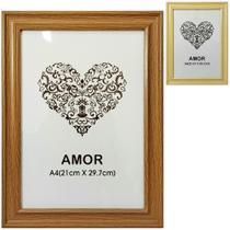 Quadro para diplomas / certificados a4 de madeira tmd 29,7x21cm