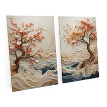 Quadro Para Escritório Abstrato Coast Wisdom Tree Moderno Decorativo Árvore Artística Luxo - Bimper