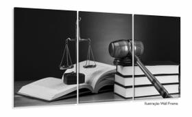 Quadro Para Escritório de Advocacia em Preto e Branco 120x60 3 peças Quadro Para Escritório de Advocacia em Preto e Branco 120x60 3 peças