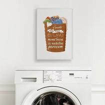 Quadro Para Lavanderia Com Frase Engraçada 24X18Cm - Preta