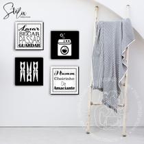 Quadro Para Lavanderia Preto