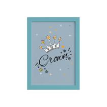 Quadro para Quarto Bebê Pequeno Principe Coroa Moldura Azul Quadro para Quarto Bebê Pequeno Principe Coroa Moldura Azul
