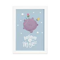 Quadro para Quarto de Bebe Planeta Principe Moldura Branca