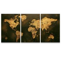 Quadro para Quarto Decorativo Mapa Marrom Antigo