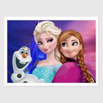 Quadro para Quarto Disney Frozen Anna Elsa Olaf 45x33 A3