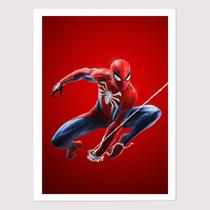 Quadro para Quarto Homem Aranha Teia Vermelho 45x33 A3