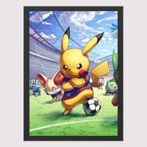 Quadro para Quarto Pikachu Futebol jogador 45x33 A3