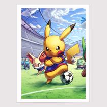 Quadro para Quarto Pikachu Futebol jogador 45x33 A3