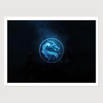 Quadro para Quarto Subzero Mortal kombat Azul 45x33 A3