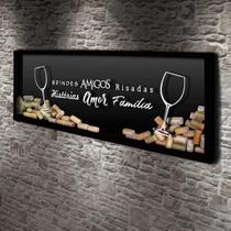 Quadro para Rolhas Panorâmico - Amigos e Família - Quadro Novo