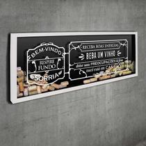 Quadro para Rolhas Panorâmico - Bem-vindo - Quadro Novo Quadro para Rolhas Panorâmico - Bem-vindo - Quadro Novo