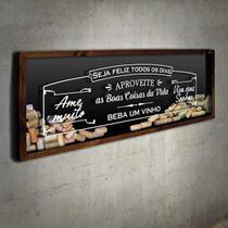 Quadro para Rolhas Panorâmico - Seja feliz todos os dias - Quadro Novo