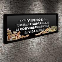 Quadro para Rolhas Panorâmico - Vinhos e Risadas 1 - Quadro Novo Quadro para Rolhas Panorâmico - Vinhos e Risadas 1 - Quadro Novo