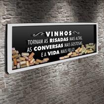 Quadro para Rolhas Panorâmico - Vinhos e Risadas 1 - Quadro Novo Quadro para Rolhas Panorâmico - Vinhos e Risadas 1 - Quadro Novo