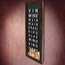 Quadro para Rolhas Slim - Vinho no Mundo - Quadro Novo