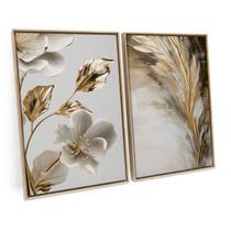 Quadro Para Sala Decorativo Abstrato Flowers Marbled Moderno Hall Quarto Escritório - Bimper