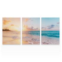 Quadro Para Sala Decorativo Praia Mar Pôr Do Sol Paisagem Moderno Mosaico Canvas - Bimper Quadro Para Sala Decorativo Praia Mar Pôr Do Sol Paisagem Moderno Mosaico Canvas - Bimper