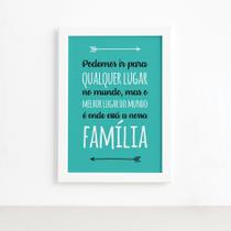 Quadro para Sala Frase Família 22x32cm Moldura Branca