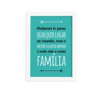 Quadro para Sala Frase Familia 22x32cm Moldura Branca Quadro para Sala Frase Familia 22x32cm Moldura Branca